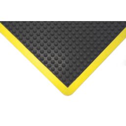 COBA Bubblemat Anti-Fatigue Floor End Mat Black/Yellow 0.9m x 0.6m x 14mm
