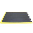COBA Bubblemat Anti-Fatigue Floor End Mat Black/Yellow 0.9m x 0.6m x 14mm