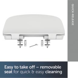 Ideal Standard Tesi Soft-Close with Quick-Release Toilet Seat & Cover Duraplast White