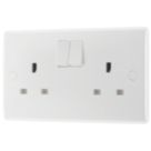 British General 800 Series 13A 2-Gang DP Switched Socket White