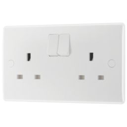 British General 800 Series 13A 2-Gang DP Switched Socket White