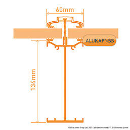 ALUKAP-SS Brown 0-100mm High Span Glazing Bar 2400mm x 60mm
