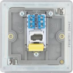 LAP  1-Gang Master Telephone Socket Brushed Stainless Steel