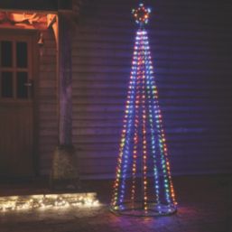 LED Indoor & Outdoor Coloured Light Up Christmas Cone Tree