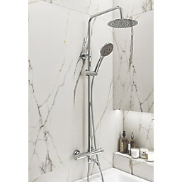 ETAL Santana Rear-Fed Exposed Polished Chrome Thermostatic Mixer Shower with Bath Filler