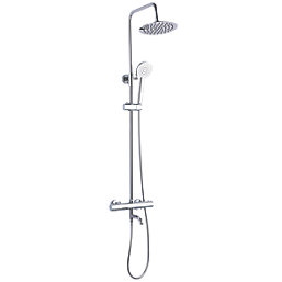 ETAL Santana Rear-Fed Exposed Polished Chrome Thermostatic Mixer Shower with Bath Filler