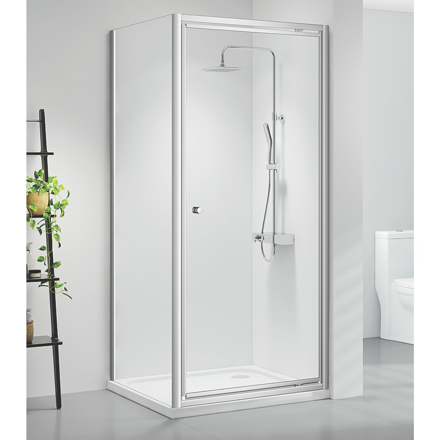 Triton Neo Six Framed Square Pivot Door Shower Enclosure Chrome 800mm x 800mm x 1850mm (892TK)