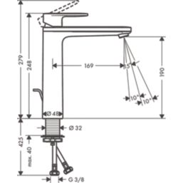 Hansgrohe Vernis Blend 190 Chrome 248mm Standard Lever Mono Basin Mixer Tap