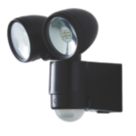 Zink Sirocco Outdoor LED Twin Security Light With PIR & Photocell Sensor Black 6W 480lm