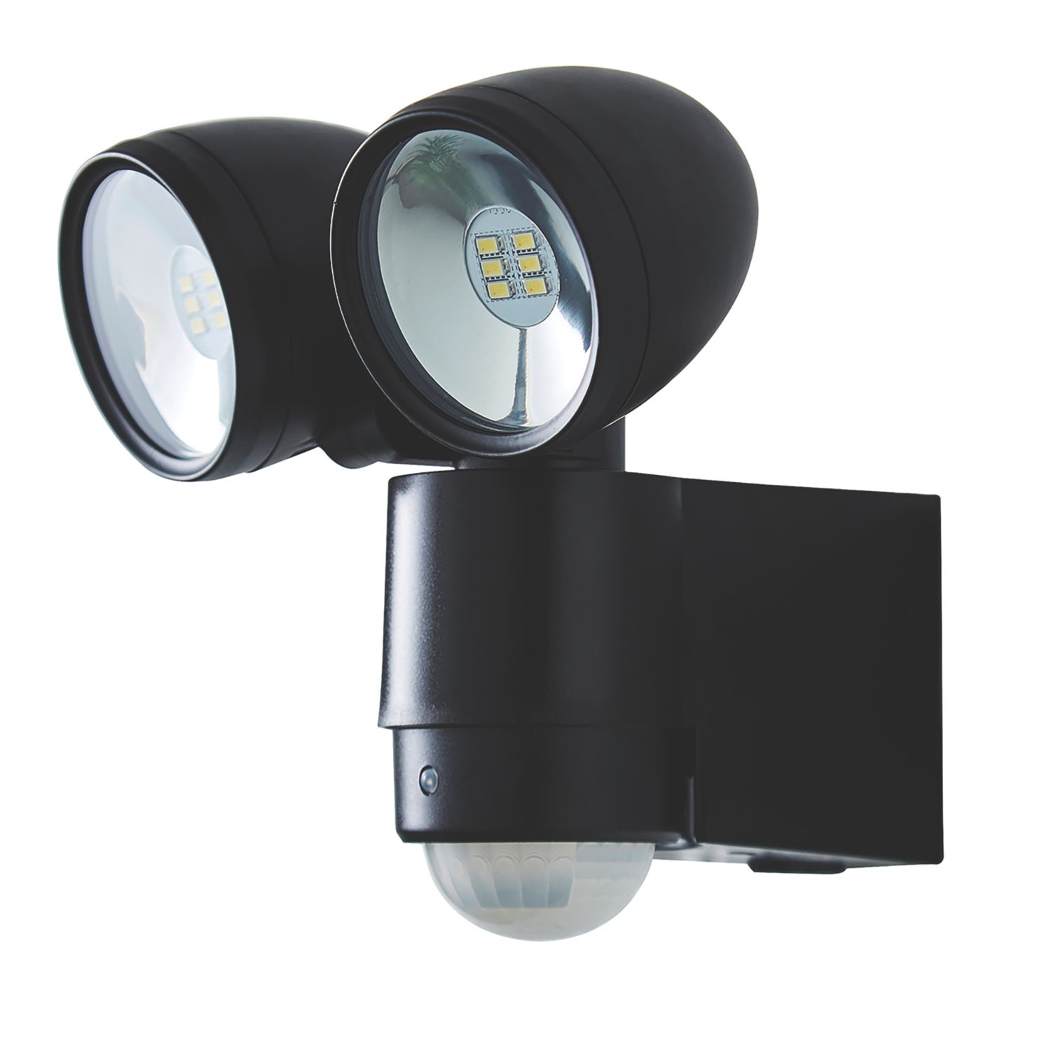 Zink Sirocco Outdoor LED Twin Security Light With PIR & Photocell Sensor Black 6W 480lm (892VH)