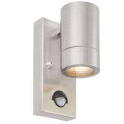 Saxby Atlantis Outdoor Wall Light With PIR Sensor Brushed Stainless Steel