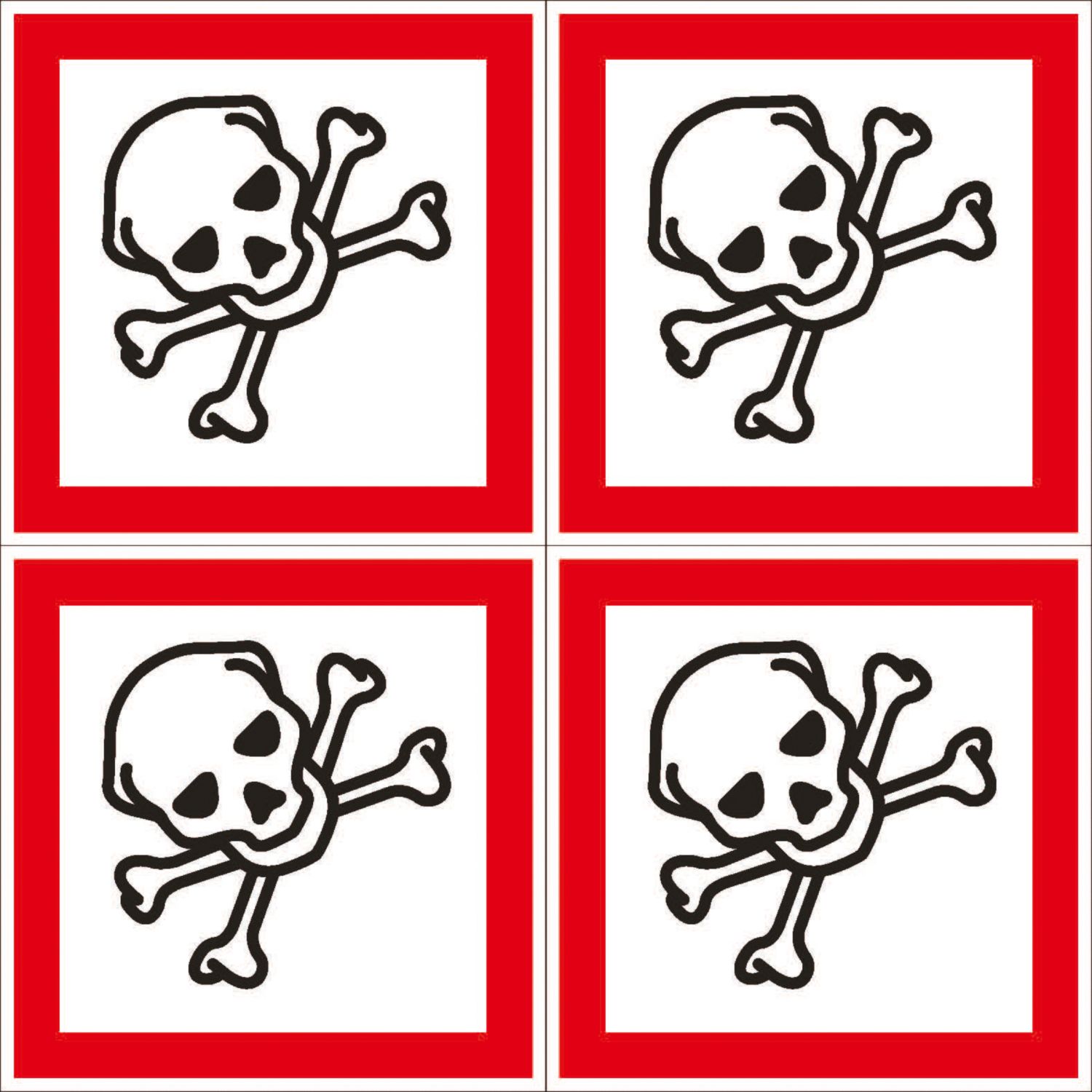 Essentials Toxic GHS Labels (Sheet) 100mm x 100mm (892YU)