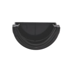FloPlast MiniFlo Half Round External Gutter Stop End Black 76mm