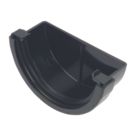 FloPlast MiniFlo Half Round External Gutter Stop End Black 76mm