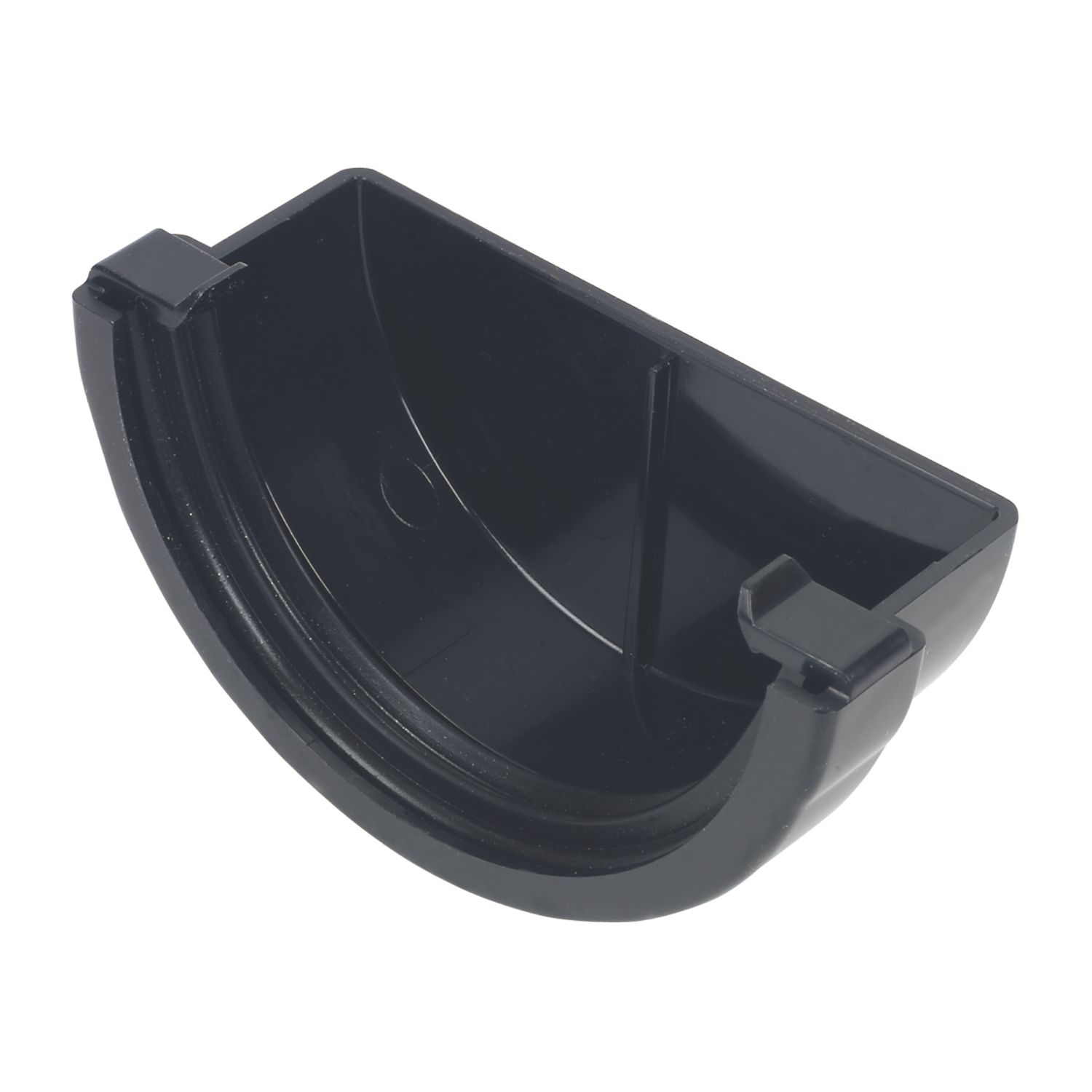 FloPlast Half Round External Stop End Black 76mm (89302)