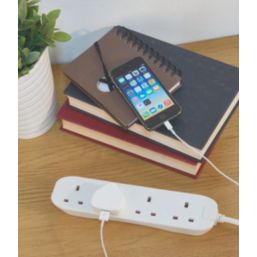 Masterplug 13A 4-Gang Unswitched  Extension Lead  1m