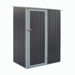 Rowlinson Trentvale 4' 6" x 2' 6" (Nominal) Pent Metal Shed Dark Grey