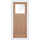 Edwardian 1-Clear Light Unfinished Oak Wooden 3-Panel Internal Door 1981mm x 838mm