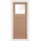 Edwardian 1-Clear Light Unfinished Oak Wooden 3-Panel Internal Door 1981mm x 838mm