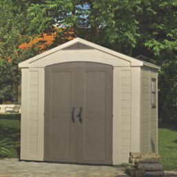 Keter Factor 8' 6" x 6' (Nominal) Apex Resin Shed Brown