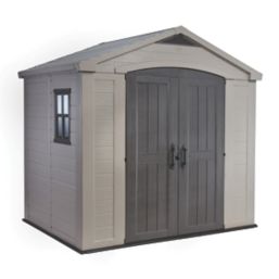Keter Factor 8' 6" x 6' (Nominal) Apex Resin Shed Brown