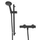 Triton Benito Rear-Fed Exposed Matte Black Thermostatic Mixer Shower