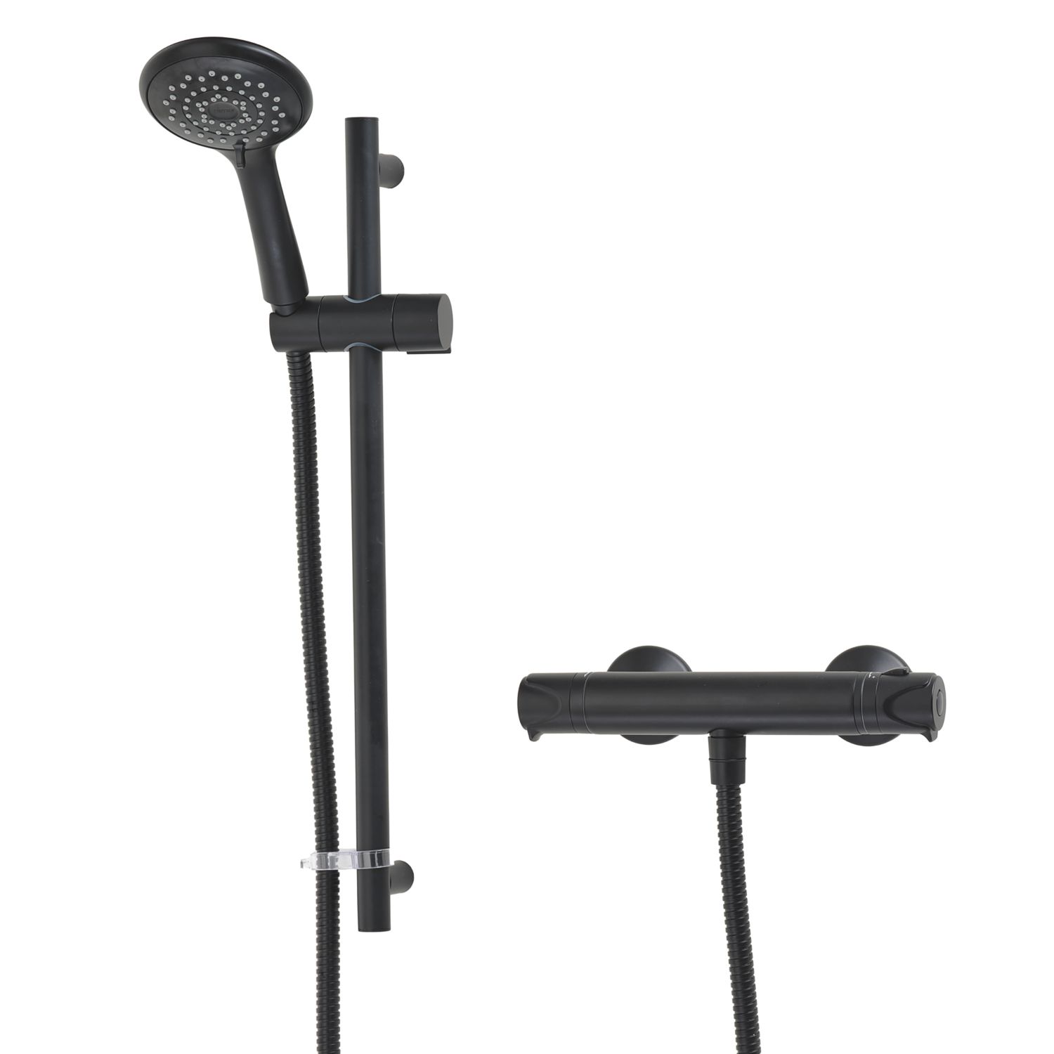 Triton Benito Rear-Fed Exposed Matte Black Thermostatic Mixer Shower (893JL)