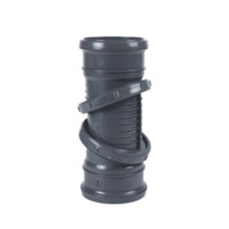 FloPlast  Push-Fit 0-90° Double Socket Adjustable Pipe Bend Anthracite Grey 110mm