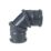 FloPlast  Push-Fit 0-90° Double Socket Adjustable Pipe Bend Anthracite Grey 110mm
