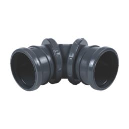 FloPlast  Push-Fit 0-90° Double Socket Adjustable Pipe Bend Anthracite Grey 110mm