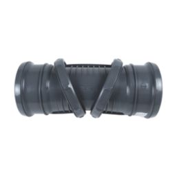 FloPlast  Push-Fit 0-90° Double Socket Adjustable Pipe Bend Anthracite Grey 110mm