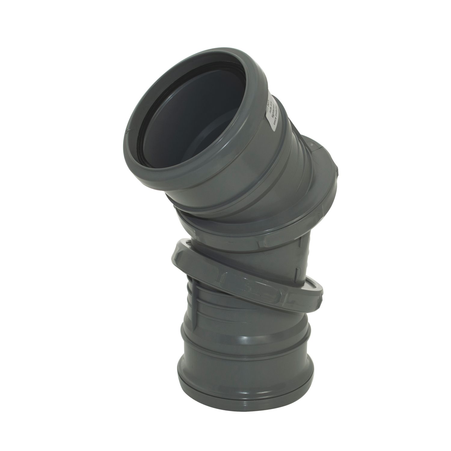 FloPlast Push-Fit 0-90° Double Socket Adjustable Pipe Bend Anthracite Grey 110mm (893KJ)
