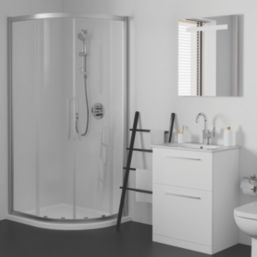 Ideal Standard I.life Semi-Framed Offset Quadrant Shower Enclosure  Silver 760mm x 900mm x 2005mm