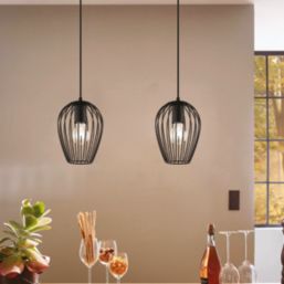 Eglo Newtown 160mm Single Pendant Light Black