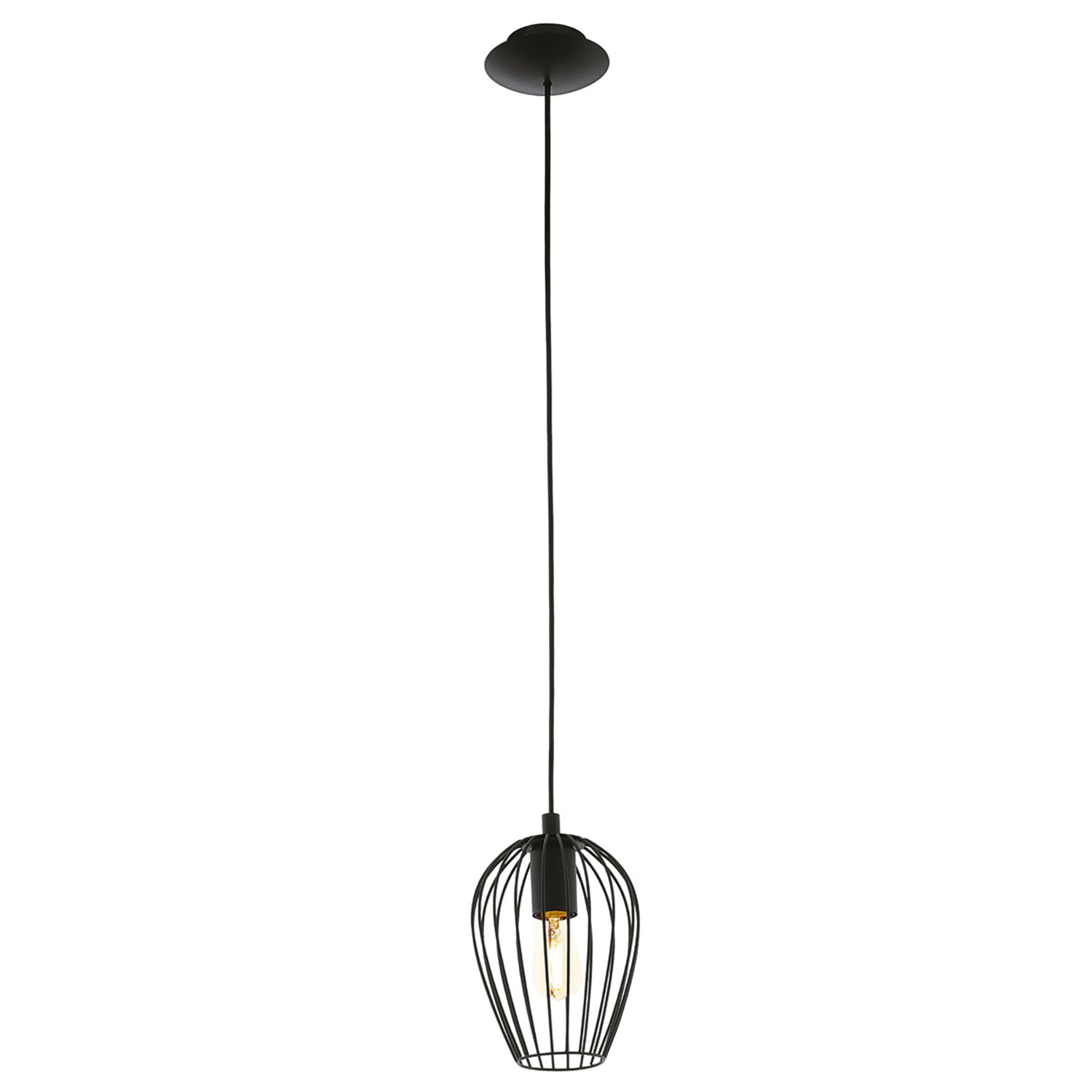 Eglo Newtown 160mm Single Pendant Light Black (893PL)