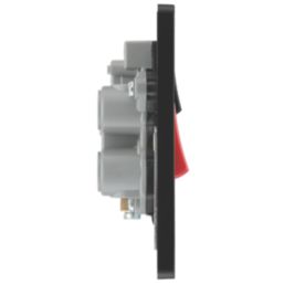 British General Evolve 45A 2-Gang 2-Pole Cooker Switch & 13A DP Switched Socket Blue with LED with Black Inserts