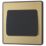 British General Evolve 20A 16AX 1-Gang 2-Way Wide Rocker Light Switch  Satin Brass with Black Inserts