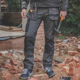 Stanley Austin Work Trousers Grey/Black 32" W 31" L