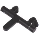 ETAL Orhan Matt Black 40mm Deck Mounted Dual Control Thermostatic Shower Mixer Tap