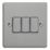 Varilight  10A 3-Gang 2-Way Light Switch  Brushed Steel with Colour-Matched Inserts