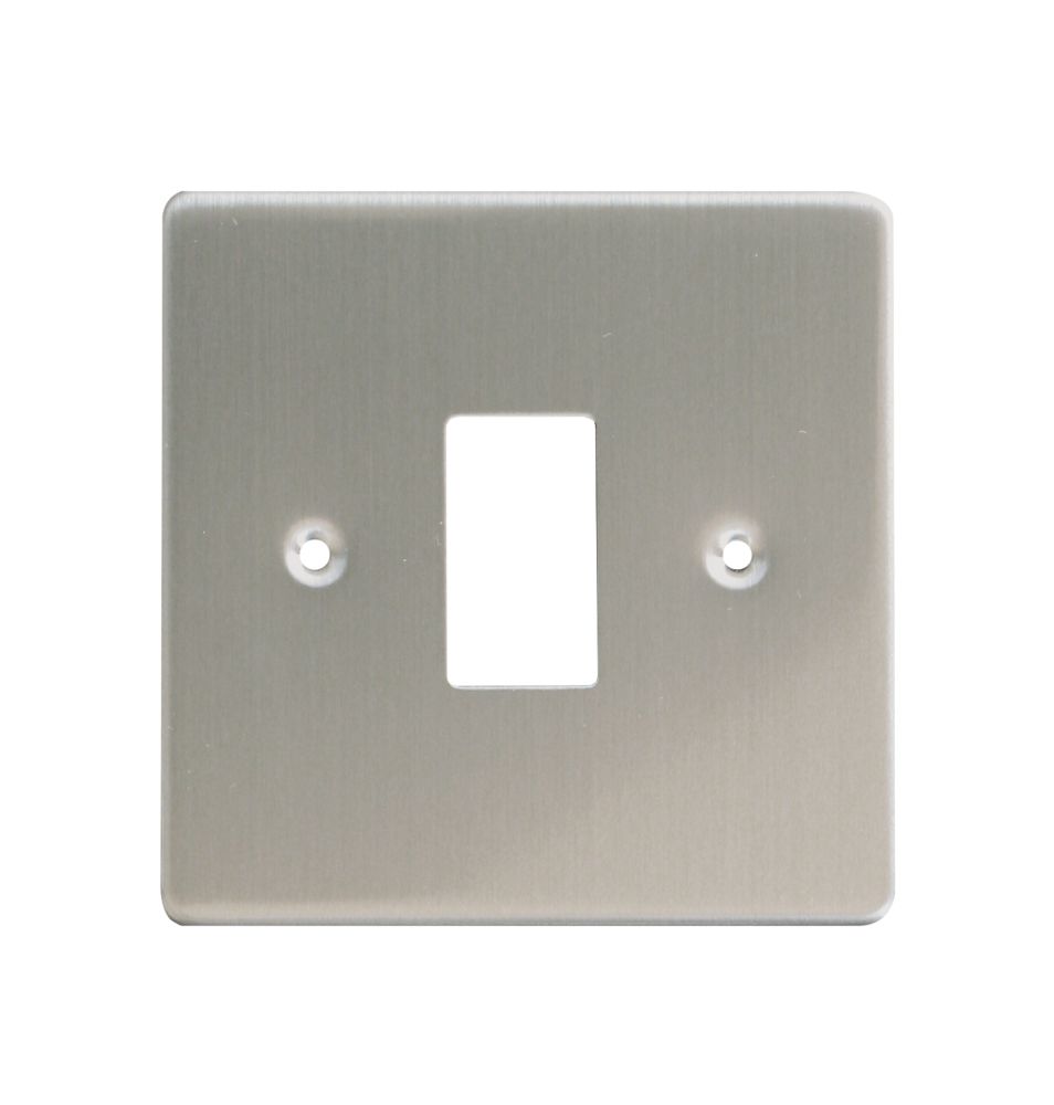 Varilight PowerGrid 1-Module Grid Faceplate Brushed Steel