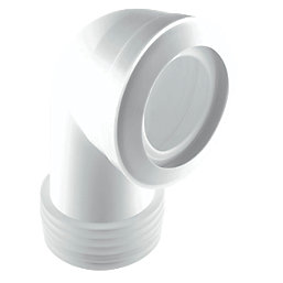 McAlpine MACFIT Rigid 90° Angled WC Short Pan Connector White 235mm