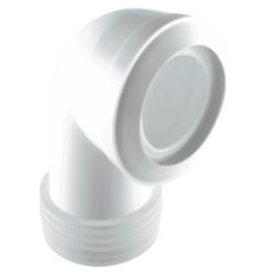 McAlpine MACFIT Rigid 90° Angled WC Short Pan Connector White 235mm