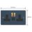 Varilight  13A 2-Gang SP Switched Socket + 3A 45W 2-Outlet Type C USB Charger Midnight Blue with Black Inserts