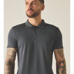 Regatta Pro Wicking Pique Polo Shirt Solid Grey Medium 40" Chest