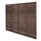 Forest TP Super Lap  Fence Panels Dark Brown 6' x 5' 6" Pack of 5