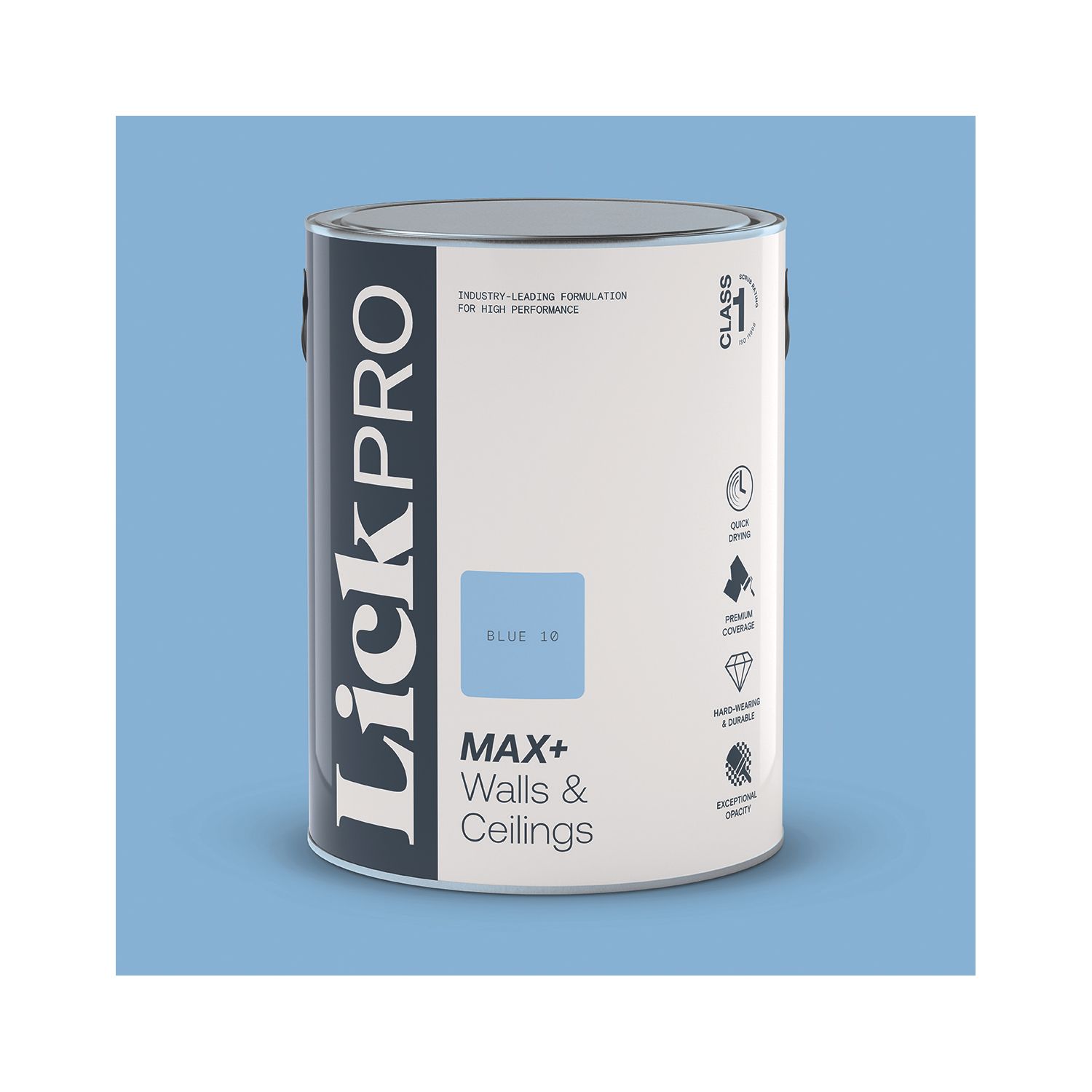 LickPro Max+ 5Ltr Blue 10 Eggshell Emulsion Paint (894JX)