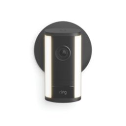 Ring 5CCEA4 Black Wireless 4K Outdoor Security Camera with Spotlight & PIR Sensor