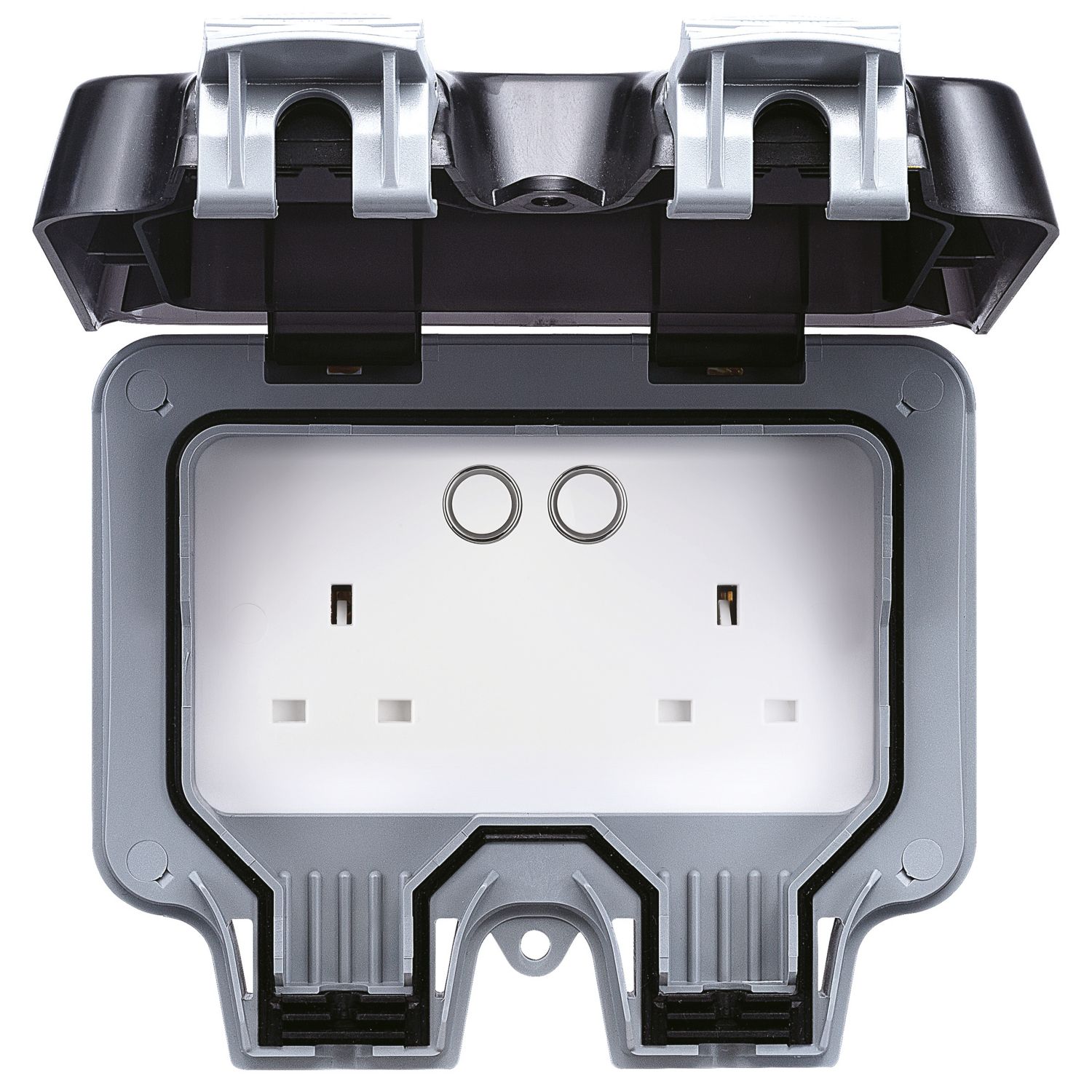 British General IP66 13A 2-Gang SP Weatherproof Outdoor Switched Smart Wi-Fi Controlled Socket (894PG)