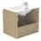 Newland  Double Door Wall-Mounted Vanity Unit with Basin Effect Natural Oak 500mm x 450mm x 540mm